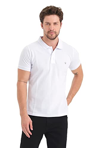 ALPHAUOMO Herren Poloshirt Design der Neuen Saison Hochwertige Poloshirt für Männer Comfort Fit 301 (as3, Alpha, 3X_l, Weiß, 3XL) von ALPHAUOMO