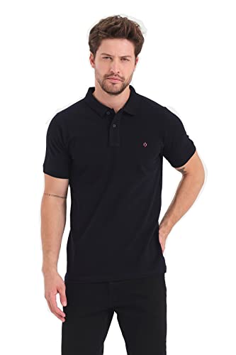 ALPHAUOMO Herren Poloshirt Design der Neuen Saison Hochwertige Poloshirt für Männer Comfort Fit 301 (as3, Alpha, x_l, Dunkel Navyblau, XL) von ALPHAUOMO