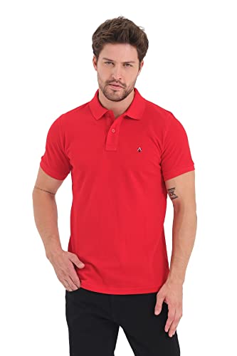 ALPHAUOMO Herren Poloshirt Design der Neuen Saison Hochwertige Poloshirt für Männer Comfort Fit 301 (as3, Alpha, x_l, Rot, XL) von ALPHAUOMO