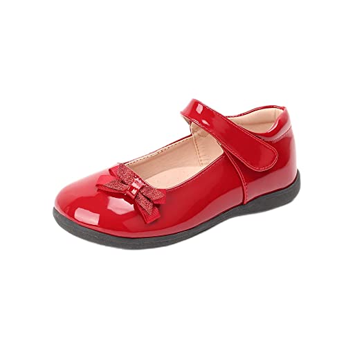 ALPHELIGANCE Mary Jane Ballerinas für Mädchen, flache Ballettschuhe mit Riemen, Rot/Ausflug, einfarbig (Getaway Solids), 11 Little Kid von ALPHELIGANCE