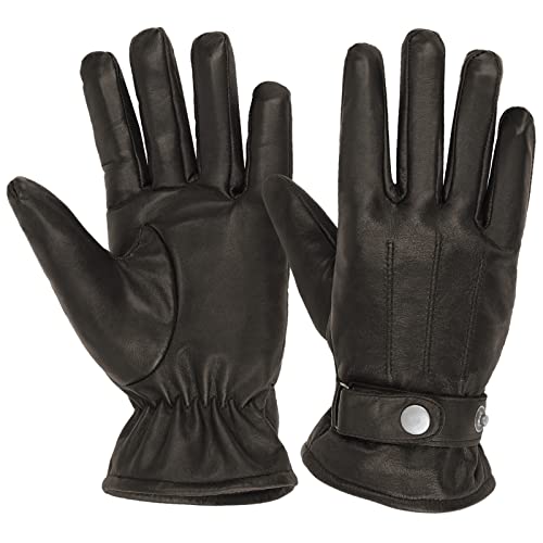 ALPIDEX Herren Lederhandschuhe Echtleder Warm Gefüttert Leder Handschuhe Winterhandschuhe Handschuh schwarz braun Herbst Winter, Größe:M, Farbe:brown von ALPIDEX