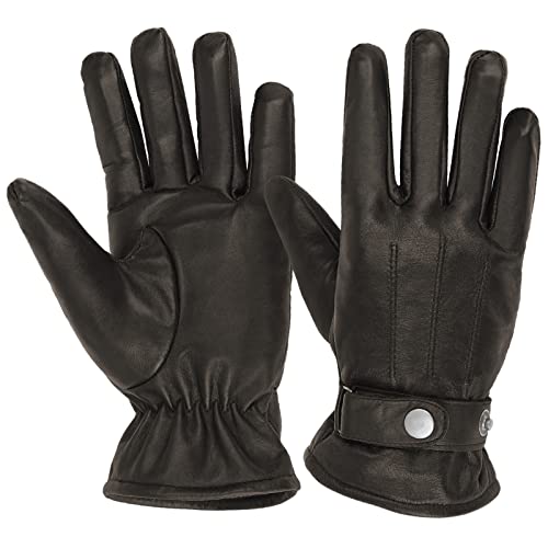 ALPIDEX Herren Lederhandschuhe Echtleder Warm Gefüttert Leder Handschuhe Winterhandschuhe Handschuh schwarz braun Herbst Winter, Größe:L, Farbe:brown von ALPIDEX