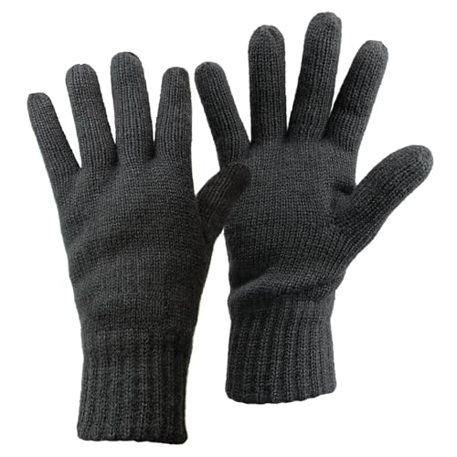 ALPIDEX Thermo Strickhandschuhe Thinsulate Gefütterte Warme Winter Outdoor Sport 3M Feinstrick Handschuhe Strickbund Hautfreundlich Atmungsaktiv Unisex Damen Herren, Größe:S, Farbe:Dark Grey von ALPIDEX