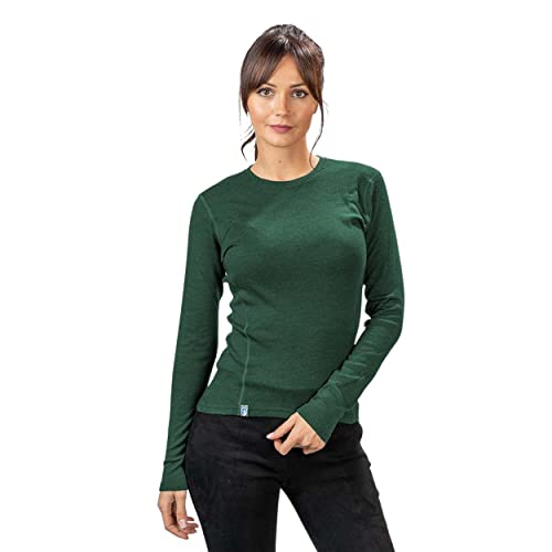 ALPIN LOACKER 100 Merino Langarmshirt Damen 230g/m2 I Feinste Merinowolle Unterwäsche I Langarm Wandershirt für Outdoor und Sport, Grün S von ALPIN LOACKER