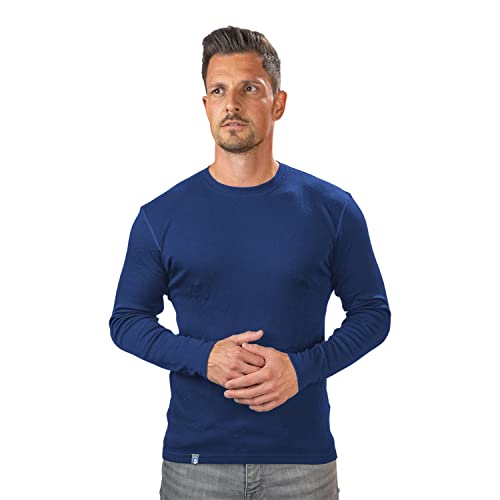 ALPIN LOACKER 100 Merino Langarmshirt Herren 230g/m2 I Feinste Merinowolle Unterwäsche I Langarm Wandershirt I Thermooberteil für Outdoor und Sport, Blau S von ALPIN LOACKER