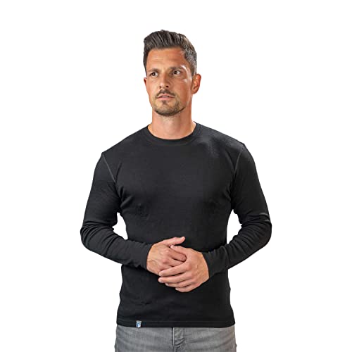 ALPIN LOACKER 100 Merino Langarmshirt Herren 230g/m2 I Feinste Merinowolle Unterwäsche I Langarm Wandershirt I Thermooberteil für Outdoor und Sport, Schwarz S von ALPIN LOACKER