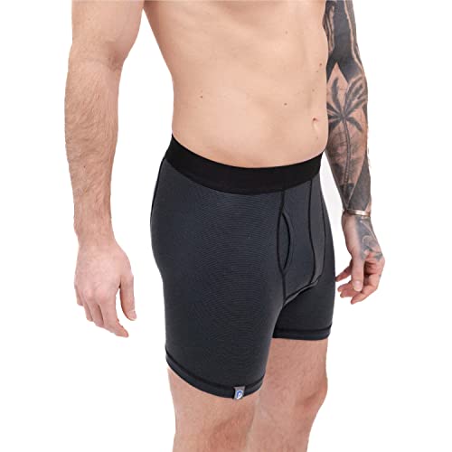 ALPIN LOACKER Merino Boxershorts Herren I Sport Herren Unterhosen aus 85% Merinowolle I Ski Unterwäsche Herren I atmungsaktive Merino Unterwäsche, Grau L von ALPIN LOACKER