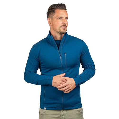 ALPIN LOACKER Merino Jacke Herren, Die Premium Merino Fleecejacke Herren Outdoor für Sport und Freizeit I Merino Wolljacke und Ski Midlayer Herren, Blau L von ALPIN LOACKER