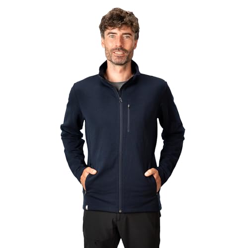 ALPIN LOACKER Merino Jacke Herren I Merinowolle Baselayer für Outdoor Sport und Freizeit I Wolljacke und Ski Midlayer, Navy M von ALPIN LOACKER