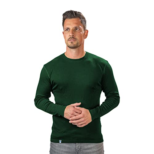 ALPIN LOACKER 100 Merino Langarmshirt Herren 230g/m2 I Feinste Merinowolle Unterwäsche I Langarm Wandershirt I Thermooberteil für Outdoor und Sport, Grün S von ALPIN LOACKER
