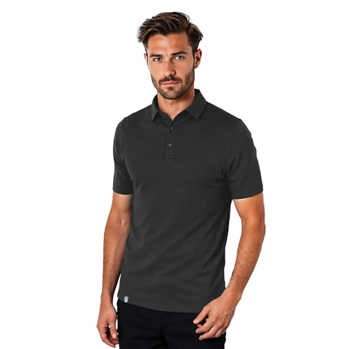 ALPIN LOACKER Merino Shirt Herren Kurzarm I Antischweißshirt I Merinowolle Tshirt I Thermooberteil atmungsaktiv, Polo Grau XL von ALPIN LOACKER