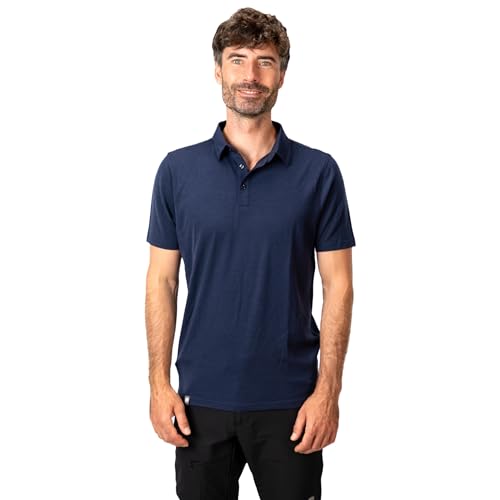ALPIN LOACKER Merino Shirt Herren Kurzarm I Antischweißshirt I Merinowolle Tshirt I Thermooberteil atmungsaktiv und Poloshirt, Polo Navy XL von ALPIN LOACKER
