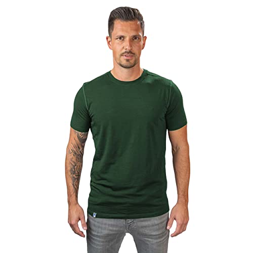 ALPIN LOACKER Merino Shirt Herren - Premium Merino Tshirt Herren Kurzarm I Thermo Oberteil Männer und Funktionsshirt für Outdoor I Merino Unterwäsche Herren, Grün XL von ALPIN LOACKER