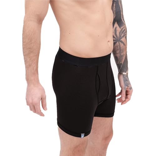 ALPIN LOACKER Merinowolle Boxershorts Herren I Sport Unterhose I Wanderunterhose I schnelltrocknende und atmungsaktive Merino Unterwäsche, Schwarz XXL von ALPIN LOACKER