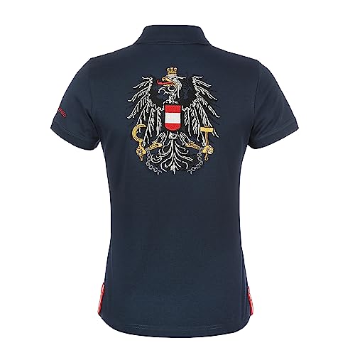 Damen Polo Shirt mit Österreich Adler - Montefuego Damen Poloshirt (as3, Alpha, m, Regular, Regular, Blau) von Alpin de luxe