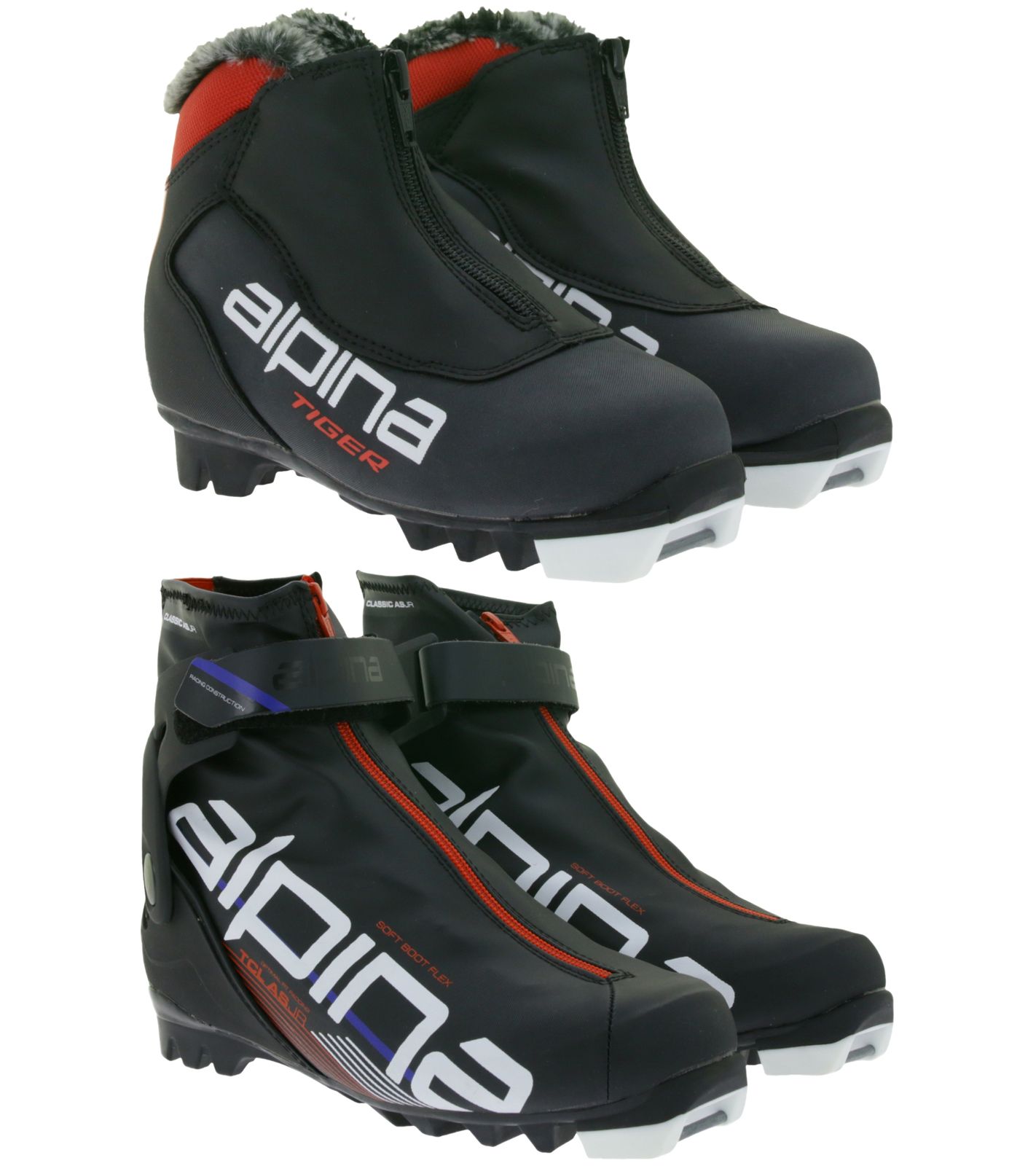 ALPINA Kinder Ski-Langlauf-Schuhe Winter-Schuhe Wintersport 59732K Tiger Schwarz, oder 59801K T Classic AS Schwarz von ALPINA