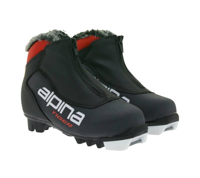 ALPINA Tiger Kinder Ski-Langlauf-Schuhe mit Fell-Futter Winter-Schuhe Wintersport 59732K Schwarz von ALPINA