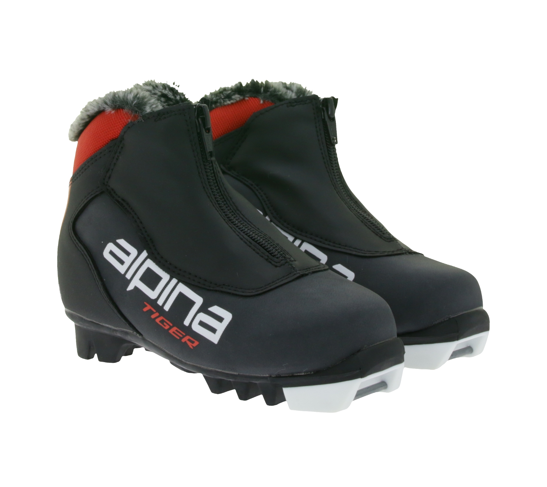 ALPINA Tiger Kinder Ski-Langlauf-Schuhe mit Fell-Futter Winter-Schuhe Wintersport 59732K Schwarz von ALPINA