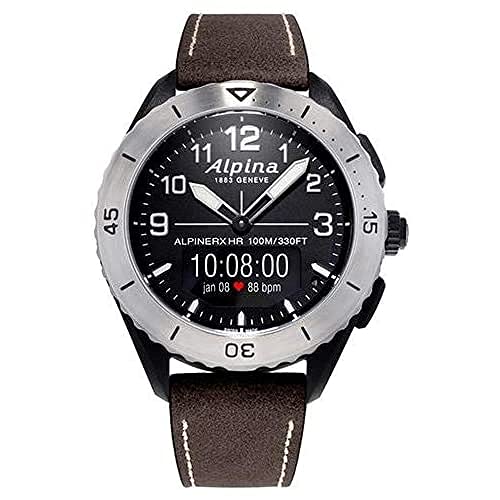 Alpina Herren Analog-Digital Quarz Uhr mit Leder Armband AL-284LBBW5SAQ6 von Alpina