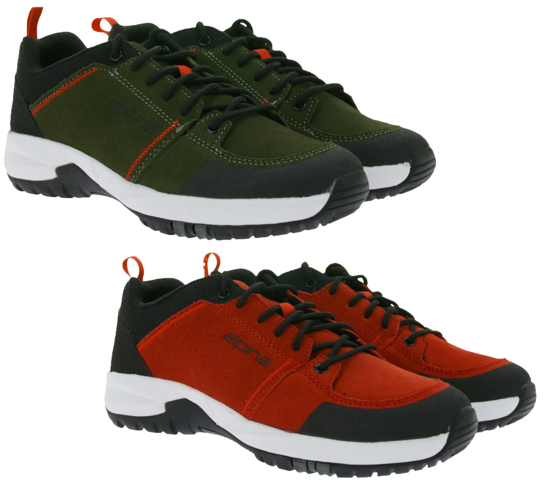 Atmungsaktiver ALPINA Opal Damen & Herren Trekking-Schuhe Wander-Sneaker Outdoor-Schuhe 627G Rot/Schwarz oder Olivgrün/Schwarz von ALPINA