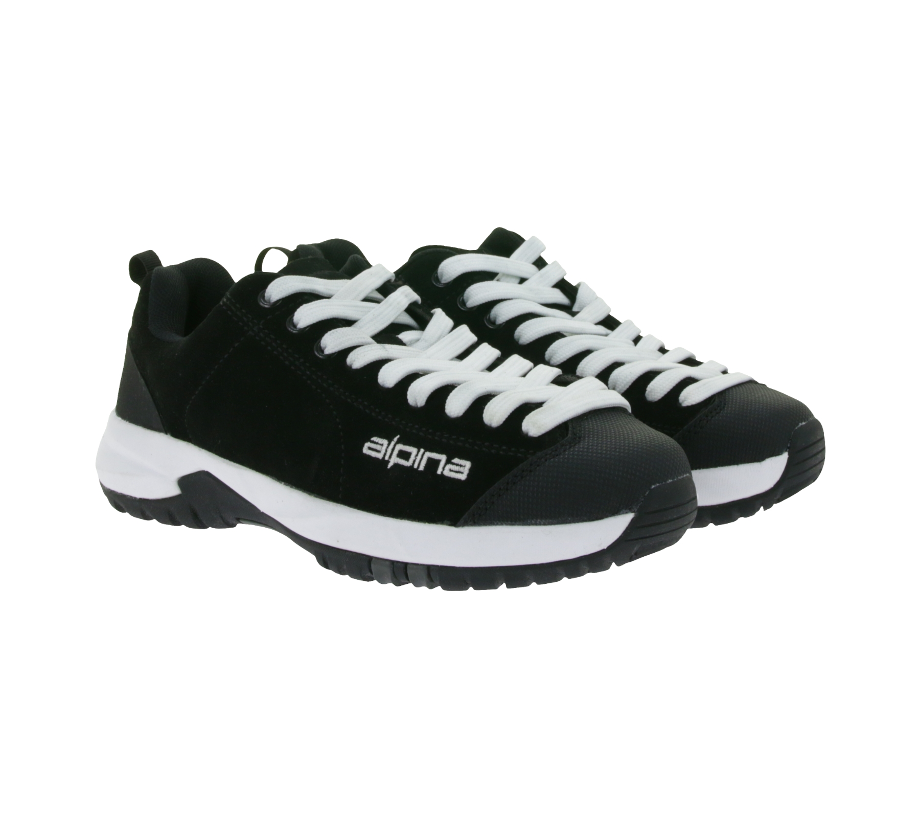 Wasserabweisender ALPINA Diamond Unisex Trekking-Schuhe Wander-Sneaker Echtleder-Schuhe Outdoor-Schuhe IS211K Schwarz/Grau von ALPINA