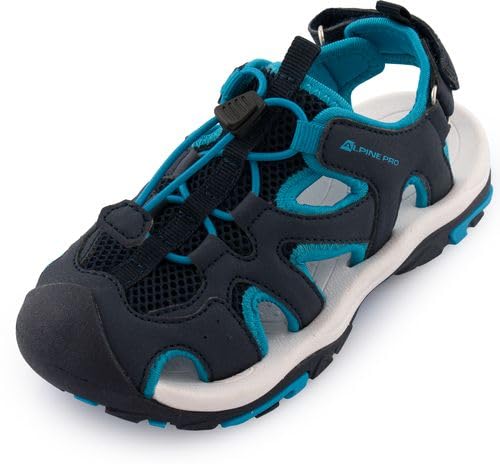 ALPINE PRO LAMEGO Unisex Kinder Trekkingsandalen, Wandersandalen, Outdoor Sandalen, Wanderschuhe, Sommerschuhe, Trekkingschuhe, Luftiger Schnitt, Geschützte Zehenpartie (Blau,29) von ALPINE PRO SPORTSWEAR & EQUIPMENT