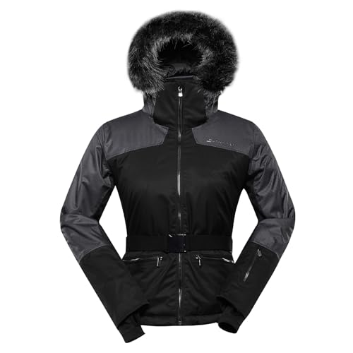ALPINE PRO OLADA Damen Modische Skijacke Mit Kapuze, Stretch Snowboard Jacke Mit Pelz, Winterjacke Mit Schneefang, Wasserdichte Und Atmungsaktive Outdoorjacke Für Die Berge von ALPINE PRO SPORTSWEAR & EQUIPMENT
