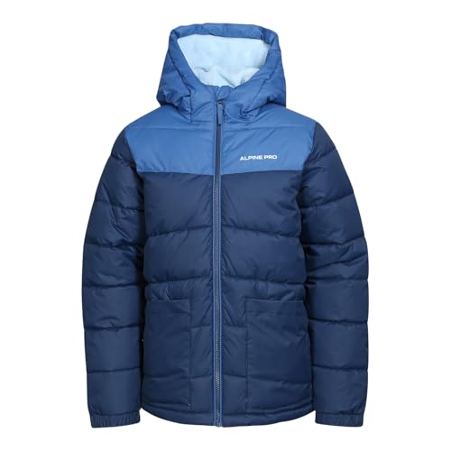 ALPINE PRO OLIQA Jungen Winterjacke mit Kapuze, Outdoor Jacke, Leicht Wanderjacke, PUFFY Stil, Funktionsjacke, Jacke mit reflektierenden Elementen, Wasserdichte und Atmungsaktive Jacke mit Warmfutter von ALPINE PRO SPORTSWEAR & EQUIPMENT