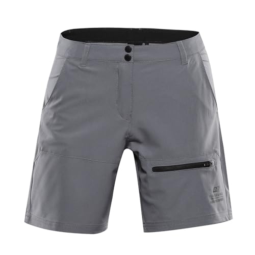 Alpine PRO BAKA Kurze Hosen für Damen, Elastische Wanderhose, Outdoor Hosen für Damen, Sportbekleidung - Grau, 42 von ALPINE PRO SPORTSWEAR & EQUIPMENT