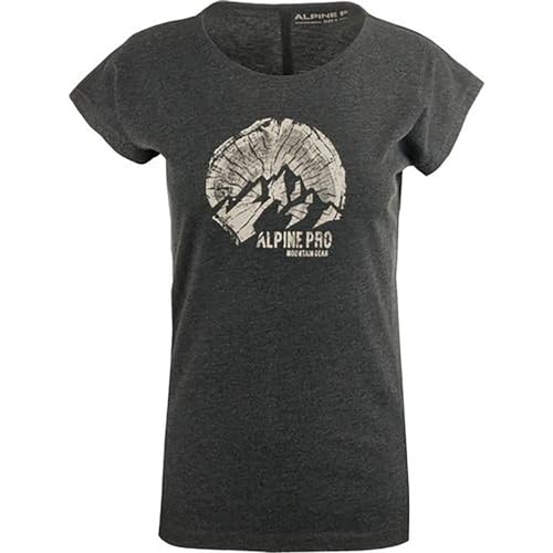 Alpine PRO Tshirt für Damen, Kurzarm Top Sportshirt T-Shirt Funktionsshirt für Frauen Fitness Outdoor Yoga (Schwarz) von ALPINE PRO SPORTSWEAR & EQUIPMENT