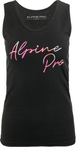 Alpine PRO Tshirt für Damen, Tank Top Sportshirt T-Shirt Funktionsshirt für Frauen Fitness Outdoor Yoga Tank-Top (Schwarz) von ALPINE PRO SPORTSWEAR & EQUIPMENT