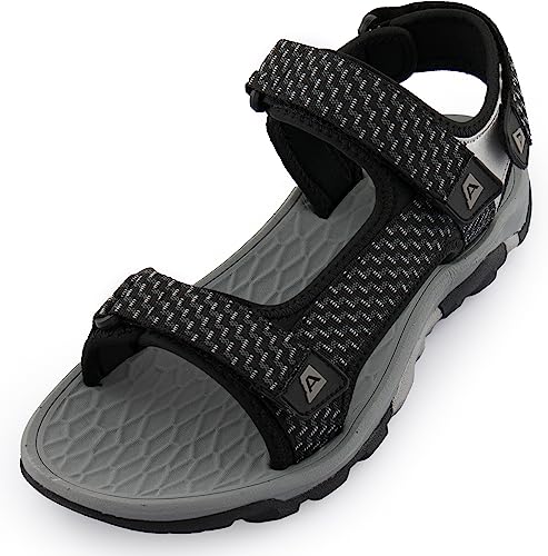 ALPINE PRO POMBAL Herren-Sandalen | Sommerliche Begleiter für Stadt und Land | Solide Konstruktion für optimalen Fußschutz | Hochwertiges Textil- und Synthetikmaterial, Schwarz, 43 von ALPINE PRO