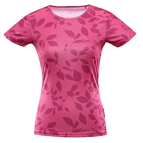 ALPINE PRO QUATRA Damen-T-Shirt | Sommerliche Farben und Druckmuster | Funktionelles COOL-Dry Material | Schnell trocknend | Ideal für Sport, Natur und Fitness | Semi-Fitted-Schnitt von ALPINE PRO