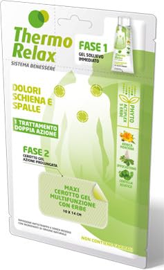 Thermo Relax Wellness System Rücken- und Schulterschmerzbehandlung Double Action Soforthilfe Gel + Maxi Patch Multifunktionales Gel mit Kräutern 1 Behandlung Thermo Relax Wellness System Rücken- und Schulterschmerzbehandlung Double Action Soforthilfe Gel + Maxi Patch Multifunktionales Gel mit Kräutern 1 Behandlung von ALSIPHARMA Srl