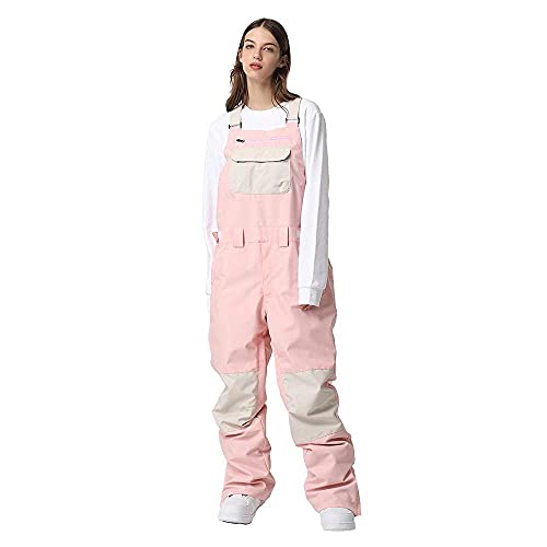 ALSOGO Damen Skihose Winter wasserdichte Winddicht Einstellbare Verschleißfeste Lätzchen Wandern Klettern Isolierte Ski Hosen Pink01 S von ALSOGO