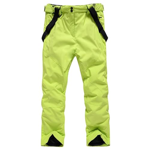 ALSOGO Herren Ski Bib Hose wasserdichte Winddichte Schneehose Outdoor Hose Snowboard Lätzchen mit Abnehmbarem Riemen Green M von ALSOGO