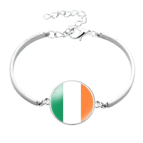 ALTCIRNMD Irland-Flaggen-Armband,Verstellbares,Glattes,Modisches Irland-Flaggen-Symbol-Armband,Irland-Flaggen-Armband,Unterstützendes Irland-Flaggen-Armband Für Männer Und Frauen,Wie Abgebildet,21 Cm von ALTCIRNMD