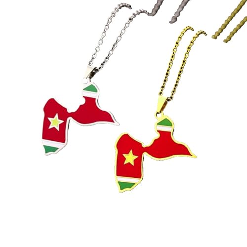 ALTCIRNMD Karte Von Guadeloupe Anhänger Halsketten Für Frauen Frankreich Guadeloupe Karte Mit Flagge Und Konturdesign Nationalfeiertag Party Ornamente Für Erwachsene Ethnische Schmuck,Gelb,50Cm von ALTCIRNMD