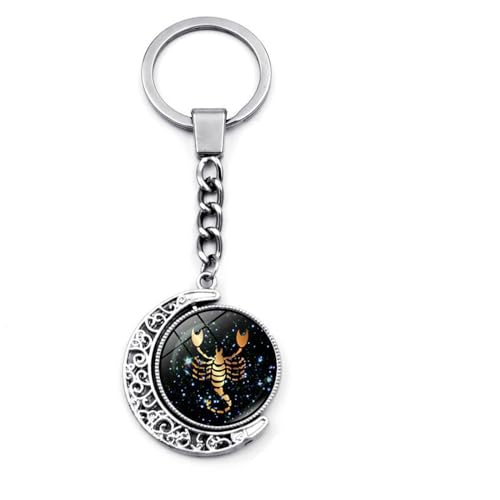 ALTCIRNMD Skorpion Leuchtendes Sternzeichen Symbol Schlüsselanhänger - Doppelseitiges Glas Astrologisches Zeichen Schlüsselanhänger Sammlung,Löwe Widder Schlüsselanhänger Halter Paare Schlüsselanh ALTCIRNMD Skorpion Leuchtendes Sternzeichen Symbol Schlüsselanhänger - Doppelseitiges Glas Astrologisches Zeichen Schlüsselanhänger Sammlung,Löwe Widder Schlüsselanhänger Halter Paare Schlüsselanh von ALTCIRNMD