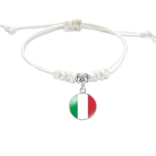 ALTCIRNMD Stück Italien-Flagge-Armband,Modisches Italien-Armband,Ich Stehe Mit Italien-Flagge-Armband,Verstellbares Italien-Vintage-Glas-Lederarmband Für Männer Und Frauen,Wie Abgebildet,18Cm von ALTCIRNMD