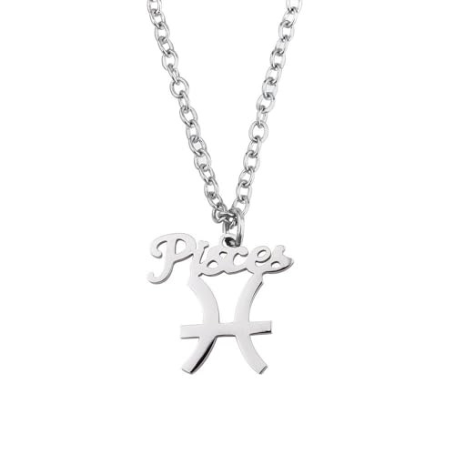 ALTCIRNMD Vintage Sternzeichen-Halskette Für Frauen, Sternbild-Namen Und Runen, 12 Sternbild-Halskette, Sternzeichen-Geschenke Für Frauen, Männer, Fische von ALTCIRNMD
