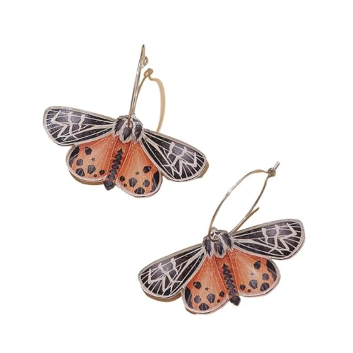 Acryl Schmetterling Ohrringe Creolen Für Frauen Grün Tier Runde Tropfen Baumeln Ohrring Party Schmuck Schmetterlinge Form Ohrring Für Mädchen,Orange von ALTCIRNMD