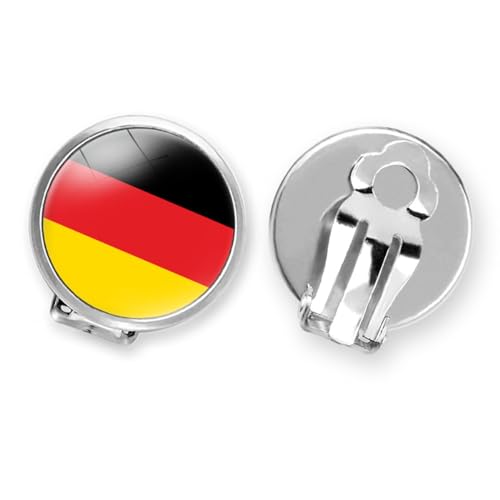 Europäische Modestreifen Deutschland Flagge Runde Kunst Ohrringe,Bequeme Ohrclips Nicht Pierced Für Männer Frauen Parade Kostüm Accessoires,Schmuck Alltag Schmuck Geschenke,Bild,14Mm von ALTCIRNMD