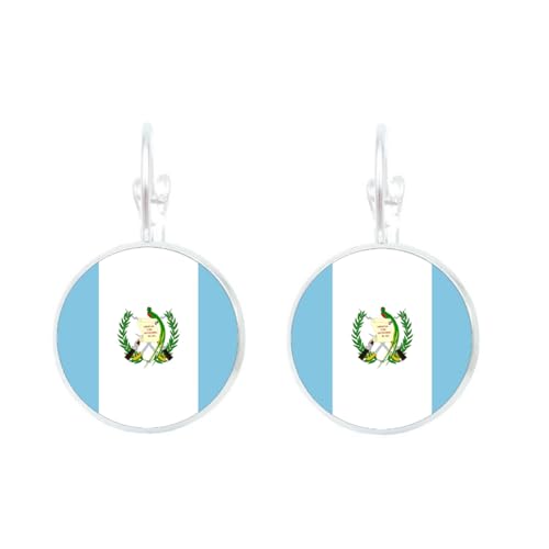Ohrringe Mit Guatemala-Flagge – Baumelnde Ohrringe Mit Guatemaltekischer Nationalflagge,Schmuck,Modisches Streifenmuster,Banner-Haken,Baumelnde Ohrringe,Kreative Patriotische Tropfen-Ohrringe,2, von ALTCIRNMD
