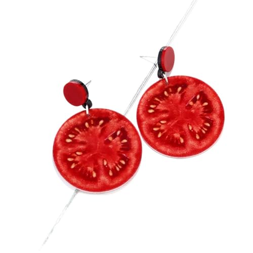 Sommer-Frucht-Acryl-Ohrringe Für Frauen, Wassermelone, Zitrone, Erdbeere, Kirsche, Süßer Schmuck Für Frauen Und Mädchen, Statement-Ohrringe, Party-Geschenke, Tomate von ALTCIRNMD