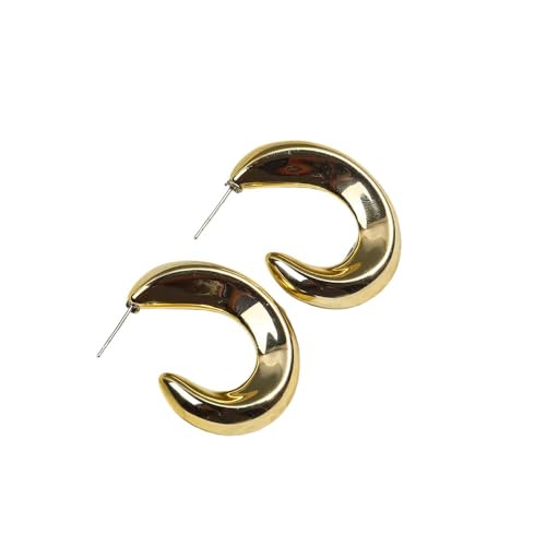 Unregelmäßige C-Förmige Geometrische Ohrstecker, Acryl, Mehrfarbige Creolen Für Frauen Und Mädchen, Leichter Schmuck, Niedlicher Schmuck, Geschenke, Party, Urlaub, Gold von ALTCIRNMD