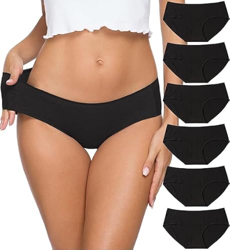 ALTHEANRAY Baumwoll Unterwäsche Damen Seamless Slips Hipster Unterhosen Für Frauen Pantys Mehrpack (EU3028L-Black) von ALTHEANRAY