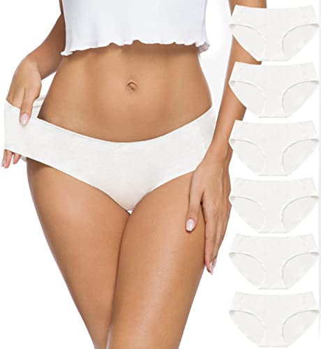 ALTHEANRAY Baumwoll Unterwäsche Damen Seamless Slips Damen Hipster Unterhosen Für Frauen Pantys Damen Mehrpack(EU3028L-White) von ALTHEANRAY