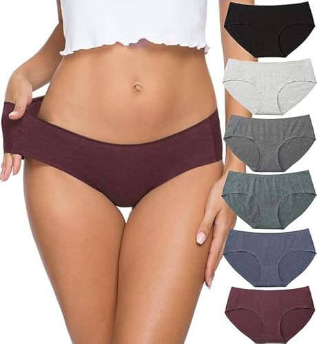 ALTHEANRAY Baumwoll Unterwäsche Damen Seamless Slips Damen Hipster Unterhosen Für Frauen Pantys Damen Mehrpack(EU3028M-B/DG) von ALTHEANRAY