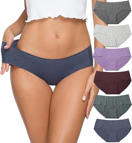 ALTHEANRAY Baumwoll Unterwäsche Damen Seamless Slips Hipster Unterhosen Pantys Mehrpack (EU3028M-Solid) von ALTHEANRAY